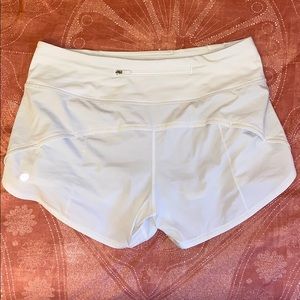 White Lululemon Speed Up Short 4 inch